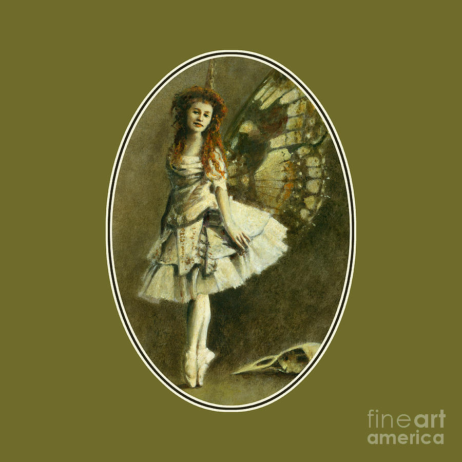 Victorian Gothic Fairy Oval Design Painting by Michael Thomas