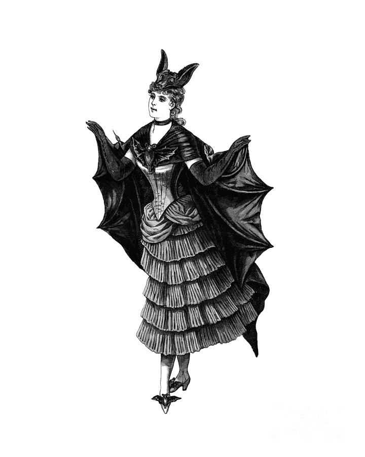 Bat Digital Art - Victorian Halloween Lady by Madame Memento