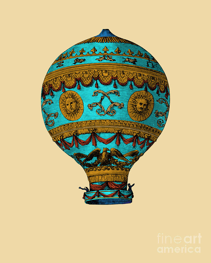 Fantasy Digital Art - Victorian Hot Air Balloon by Madame Memento