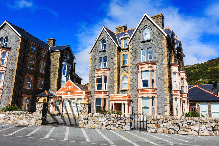 Victorian Hotel Building on Marine Promenade, Barmouth, Wales Photograph by Stevegeer