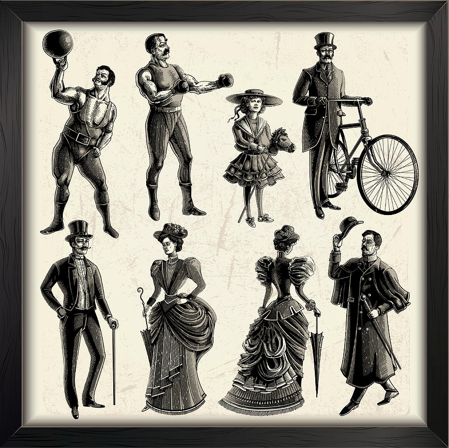 Victorian People Drawing by Man_Half-tube