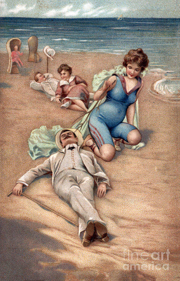 Victorian Romance on Beach Scene 1 Photograph by Sad Hill - Bizarre Los Angeles Archive