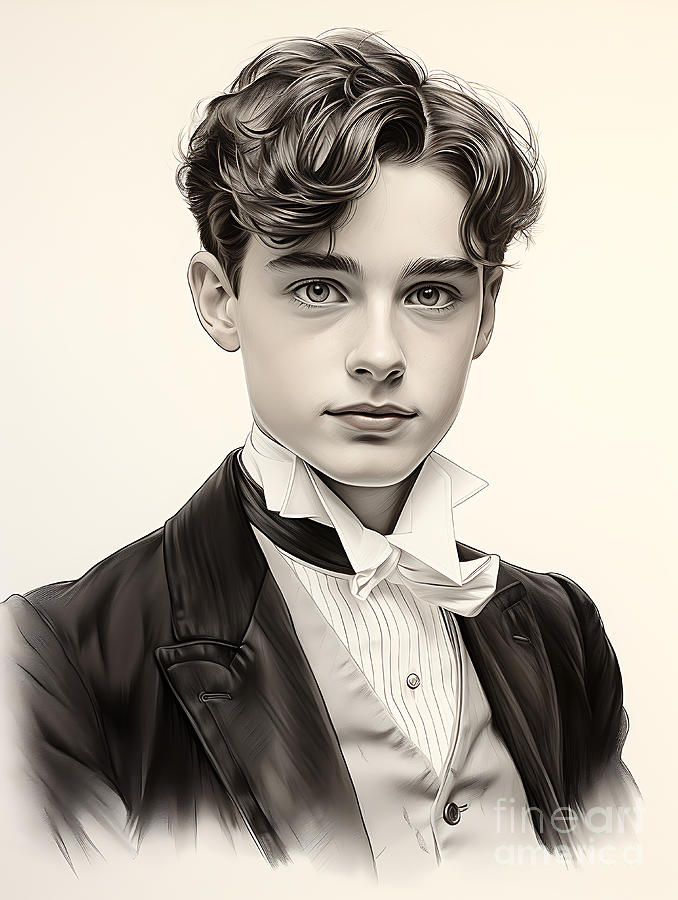 Victorian School Boy Formal Uniform Aged By Asar Studios Painting By 