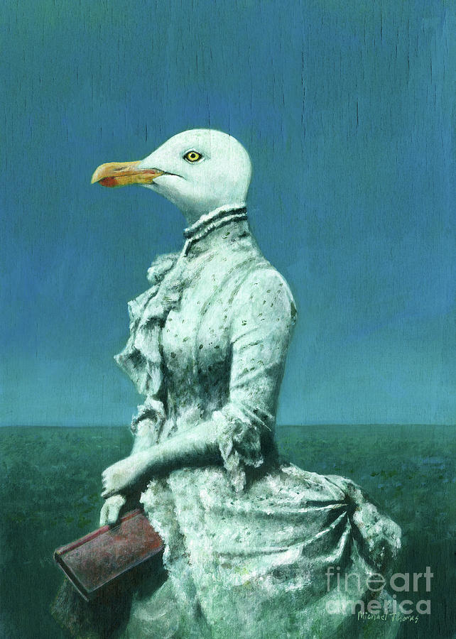 Seagull Painting - Victorian Seagull Lady by Michael Thomas