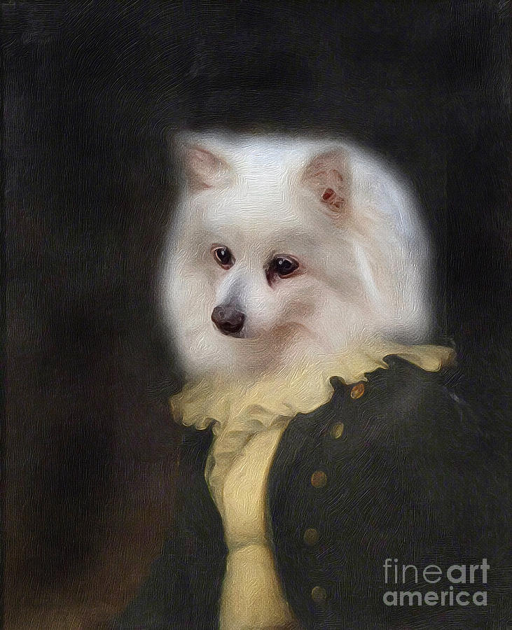 Victorian Spitz Dog Digital Art by Zelda Tessadori