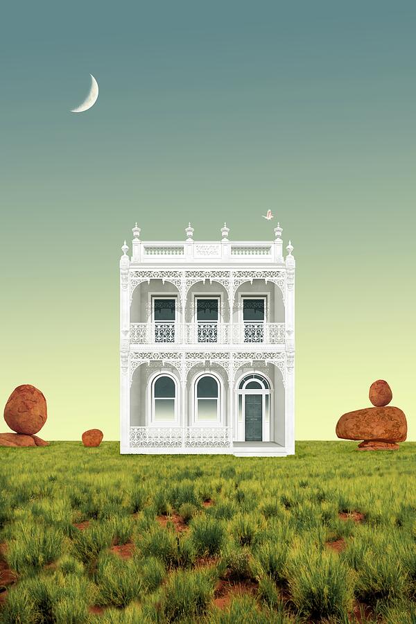 Victorian terraced house from Australia Digital Art by Moira Risen