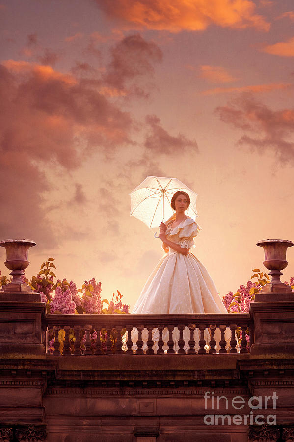 Victorian Woman With Parasol At Sunset Photograph By Lee Avison Fine