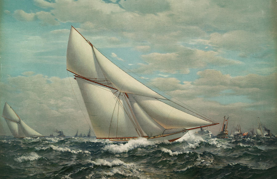 Boat Painting - Victorious Vigilant by American School