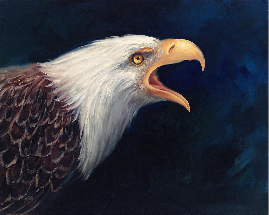 Eagle Painting - Victory Cry Eagle by Laurie Snow Hein