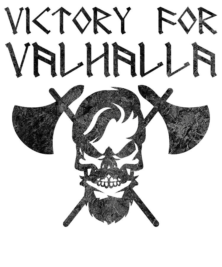 Victory For Valhalla Skull Viking Beard boy Painting by Simpson Ian ...