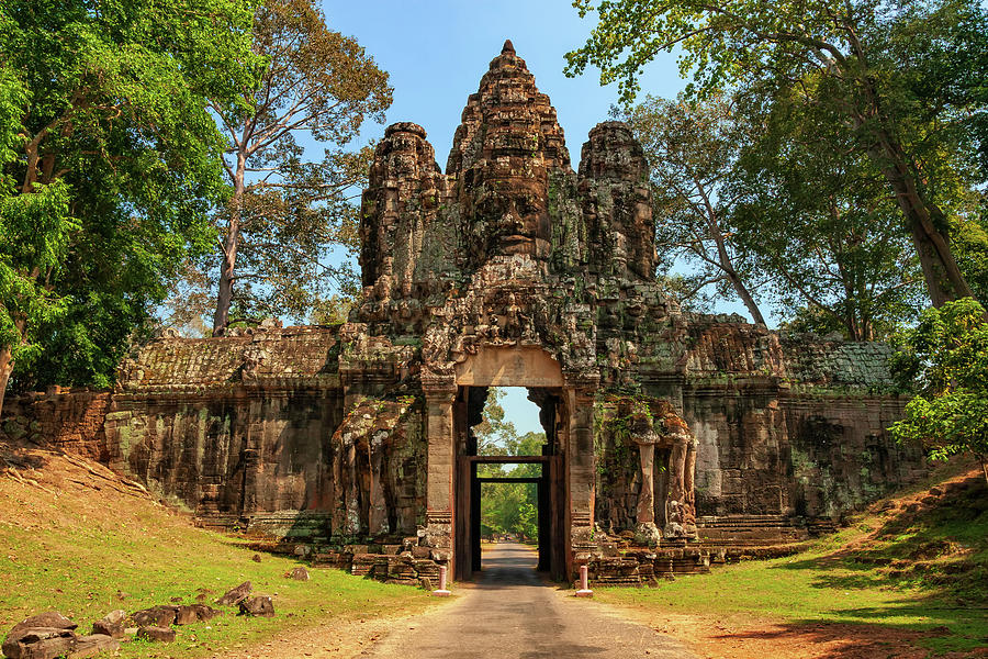 Victory Gate to Angkor Thom in Cambodia Photograph by Artur Bogacki