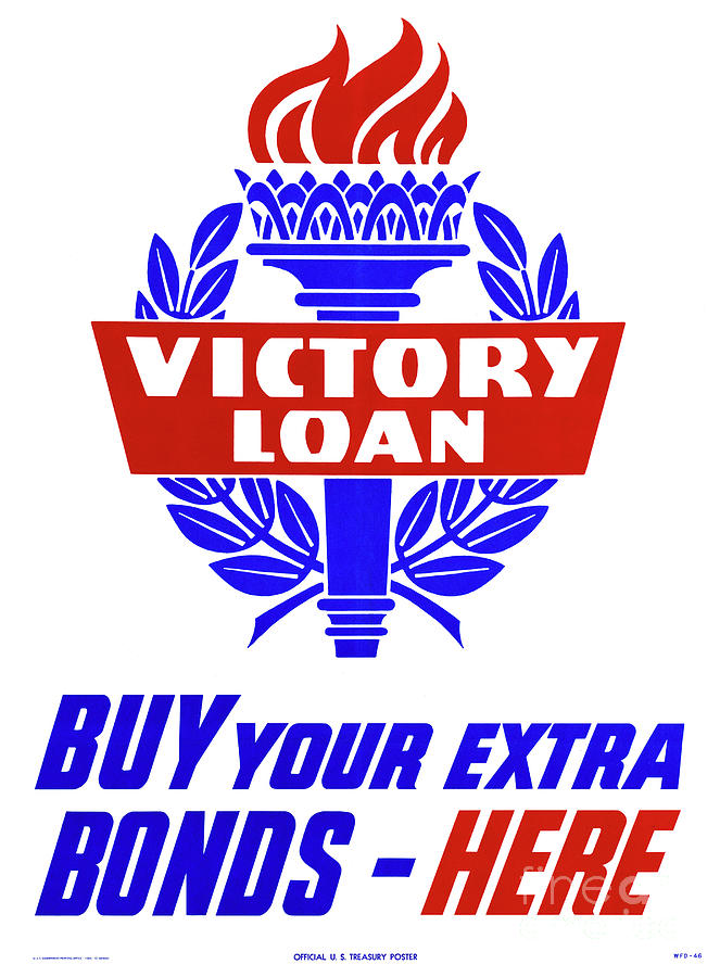VICTORY LOAN - BUY YOUR WAR BONDS HERE. c1945 Drawing by Granger