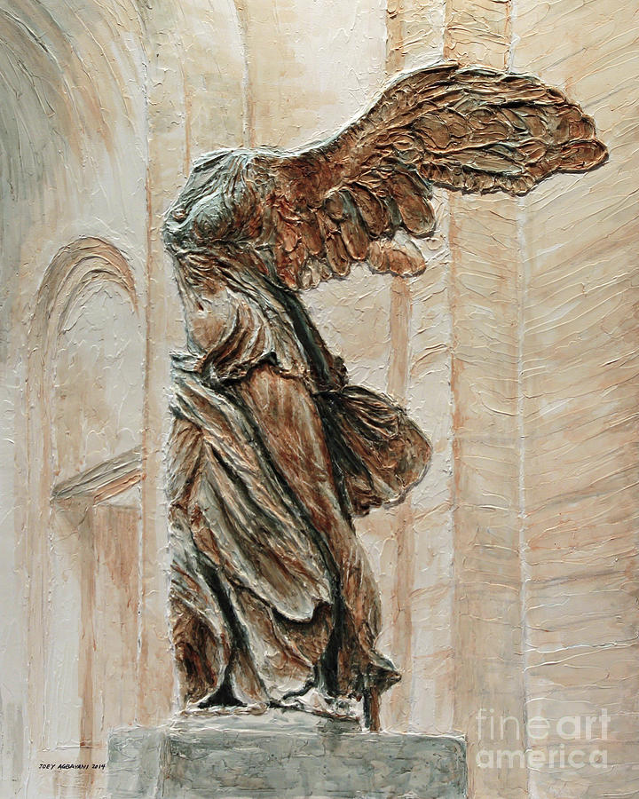 Victory of Samothrace Large Print Painting by Joey Agbayani