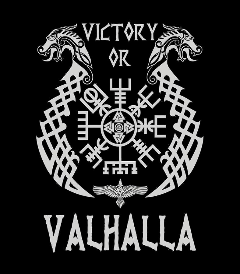 Victory Or Valhalla Viking quote cool Painting by Walker Grant - Fine ...