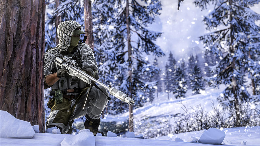 Video Game Battlefield 4 Battlefield Soldier Sniper Winter Sniper Rifle ...