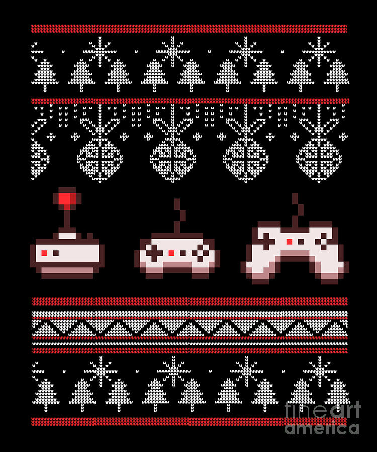 Video Game Digital Art - Video Game Ugly Christmas Sweater Shirt Gift by Thomas Larch