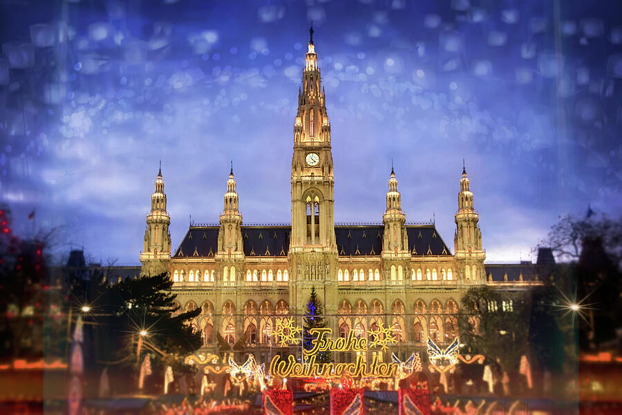Vienna Austria City Hall Festive Season  Photograph by Carol Japp
