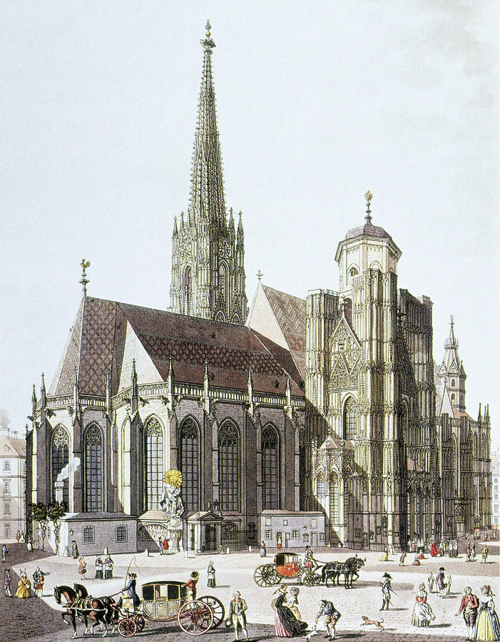 Vienna Cathedral, 1780 Drawing by Granger Vienna Cathedral, 1780 Drawing by Granger