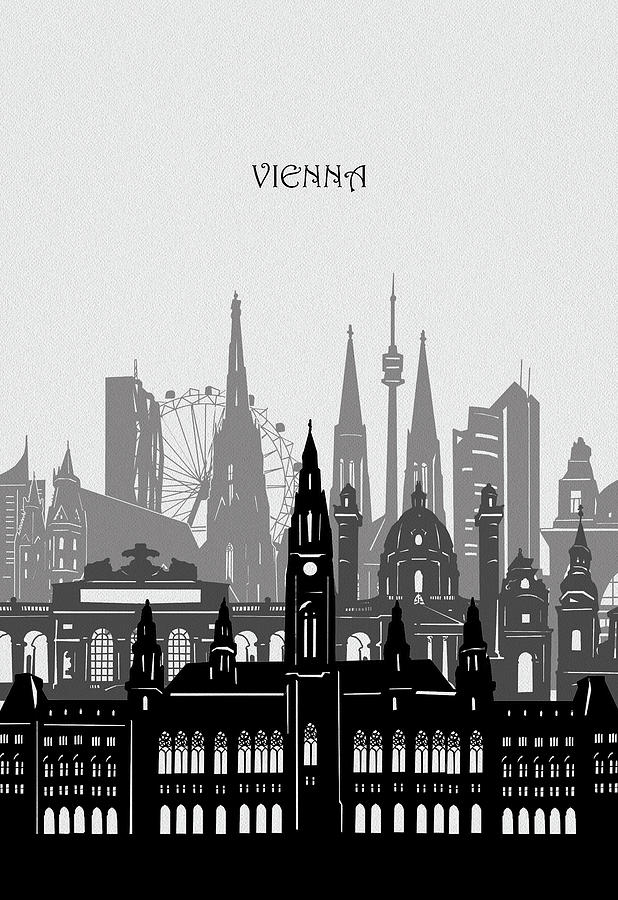 Vienna Cityscape Digital Art by Bekim M