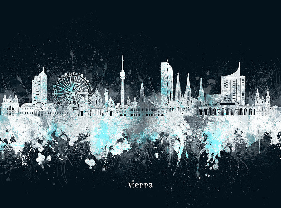 Vienna Skyline Artistic V4 Digital Art by Bekim M
