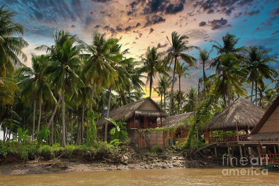 Vietnam Beautiful Resort Among Palm Tree Mekong Delta  Photograph by Chuck Kuhn