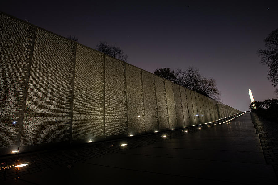 Vietnam Memorial at Night  Photograph by John McGraw