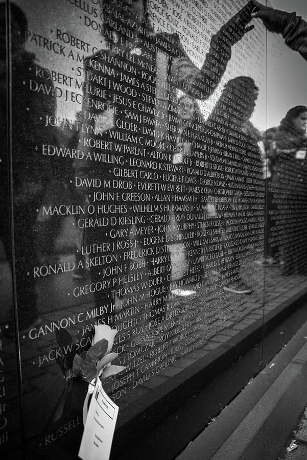 Vietnam Memorial Wall Touch Photograph by Scott McGuire