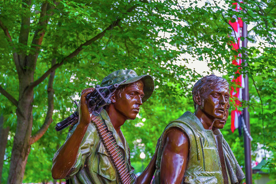 Vietnam Soldier Memorial American Flag Photograph by Scott McGuire