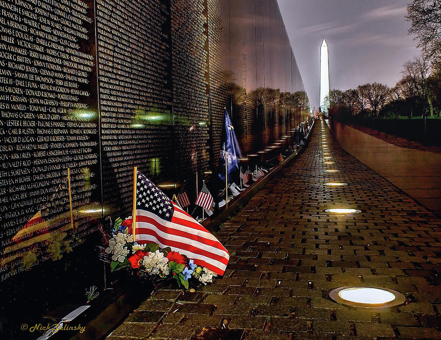 Vietnam Veterans Memorial at Night Photograph by Nick Zelinsky Jr