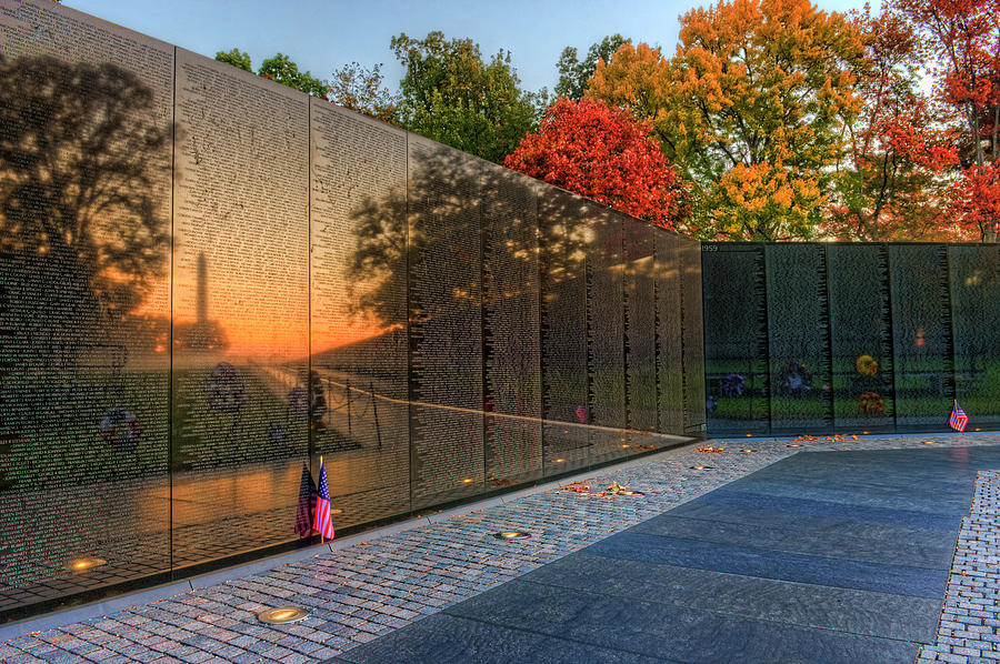 Vietnam Veterans Memorial autumn sunrise Photograph by Craig Fildes ...