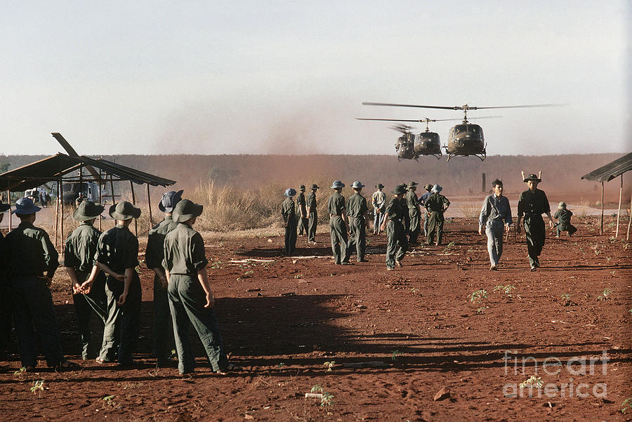 Vietnam War, Huey H-1 Helicopters, 1973 Photograph by Granger