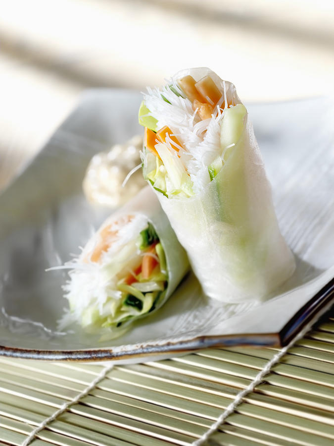 Vietnamese Mango Rice Paper Rolls Photograph by LauriPatterson