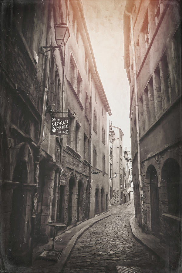 Vieux Lyon France Rue St Georges Vintage  Photograph by Carol Japp