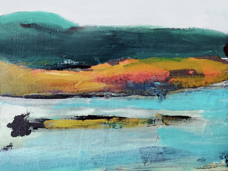 View Across the River Mixed Media by Sharon Williams Eng