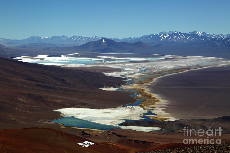 View across the Salar de Maricunga Chile Photograph by James Brunker