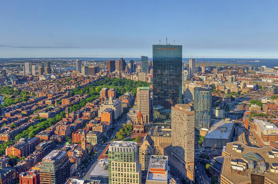 Boston Skyline Photograph - View Boston Observatory Skyline from the top of the Prudential Center by Juergen Roth