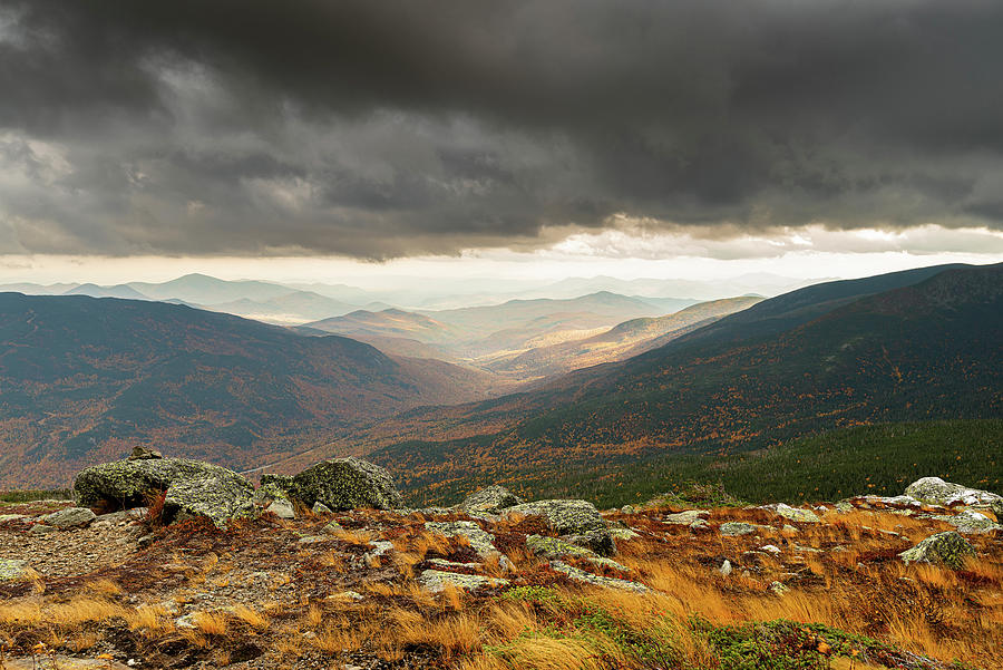 View from a Mount Washington Overlook on a Cold Windy Cloudy Day Photograph by William Dickman