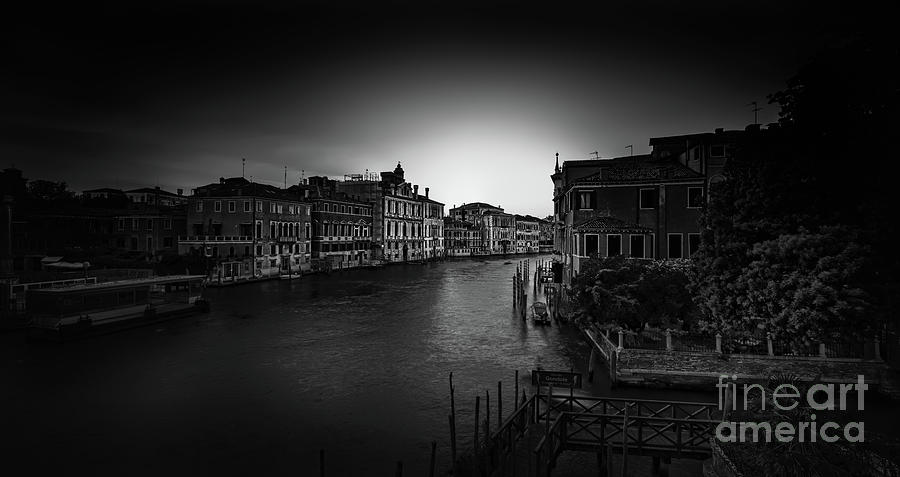 View from Accademia bridge at sunset bnw Photograph by The P
