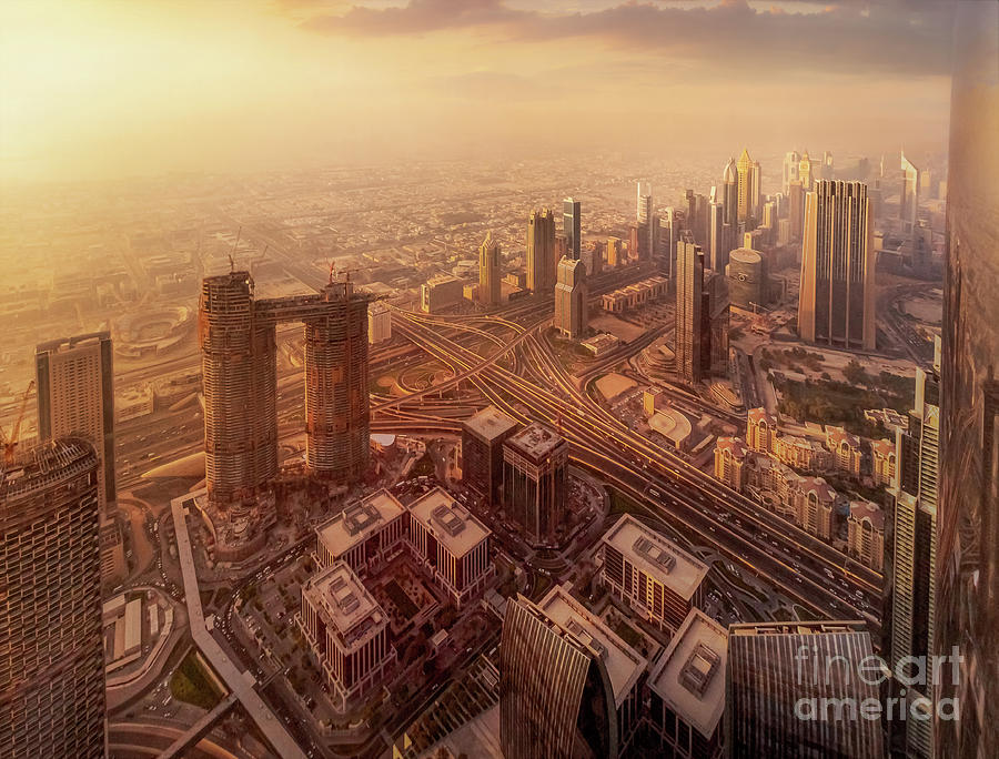 View from Burj Khalifa in Dubai Photograph by Liesl Walsh