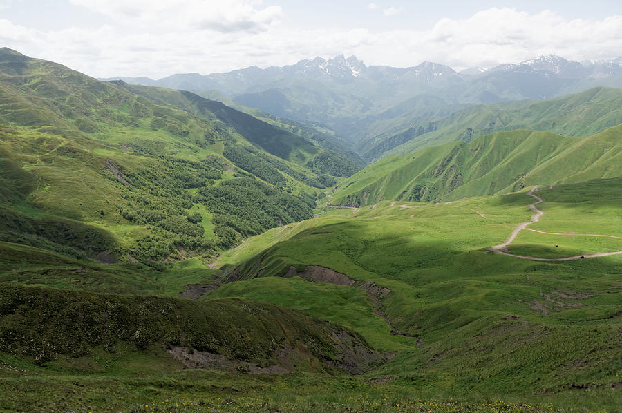 View from Datvis Jvari Pass, Caucasus Mountains, Georgia Photograph by Vyacheslav Argenberg
