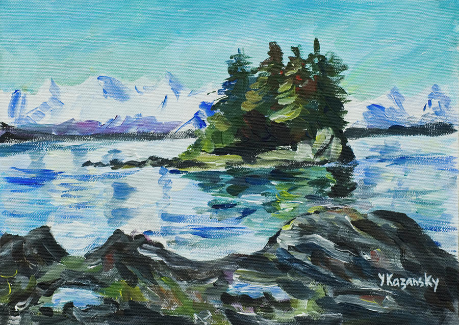 View from Douglas Island Juneau Alaska Painting by Yulia Kazansky View from Douglas Island Juneau Alaska Painting by Yulia Kazansky