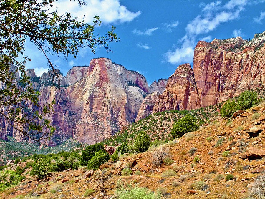 View from Grounds of Zion Canyon Lodge in Zion Canyon in Zion National Park, Utah  Photograph by Ruth Hager