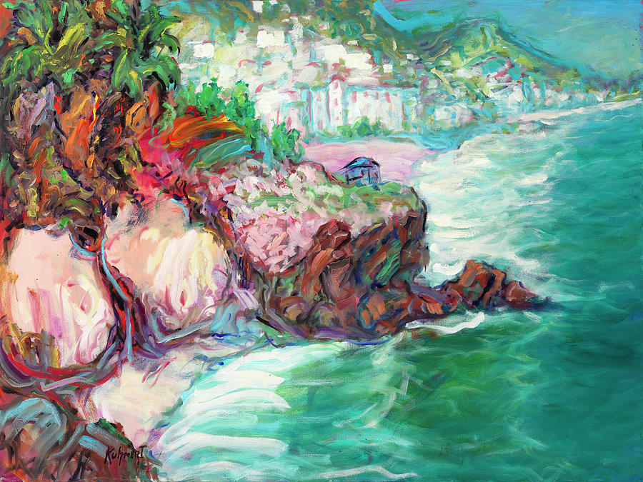 View from Heisler Park Laguna Beach Painting by Manfred H Kuhnert