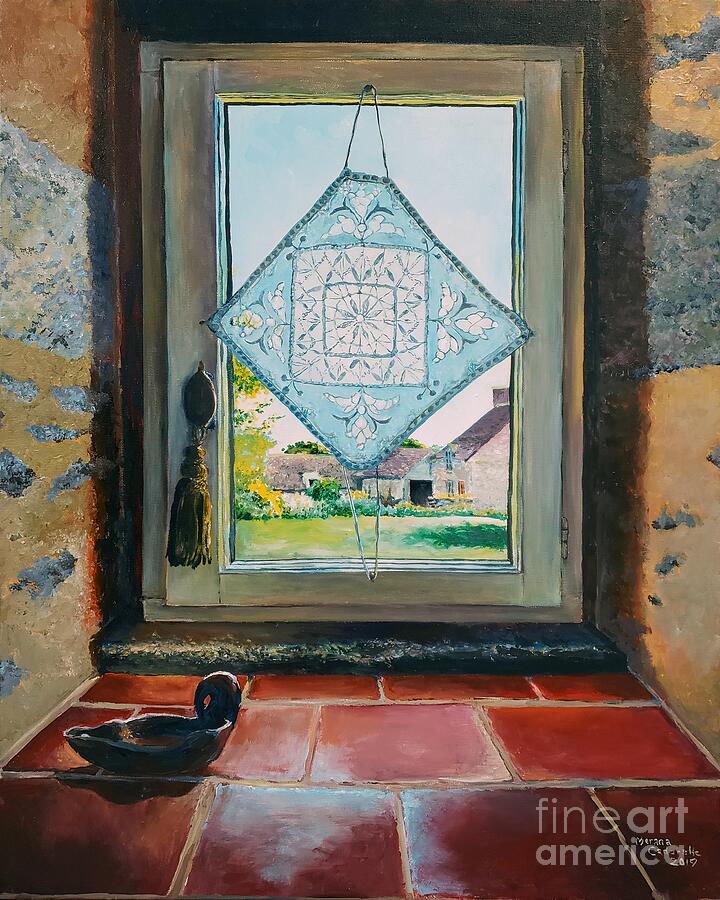 View from La Maison de Beaulieu Painting by Merana Cadorette