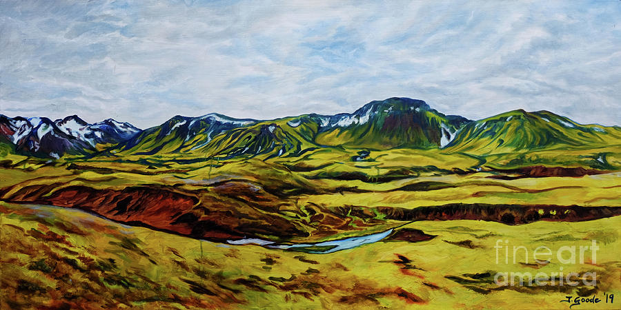 View from Laugavegur Trail Painting by Jana Goode