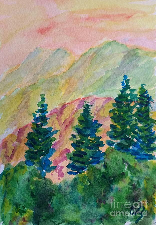 Malans Peak Morning Painting by Walt Brodis