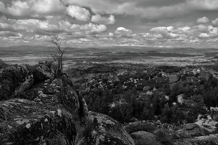 View from Monsanto mountain in Monochrome Photograph by Angelo DeVal