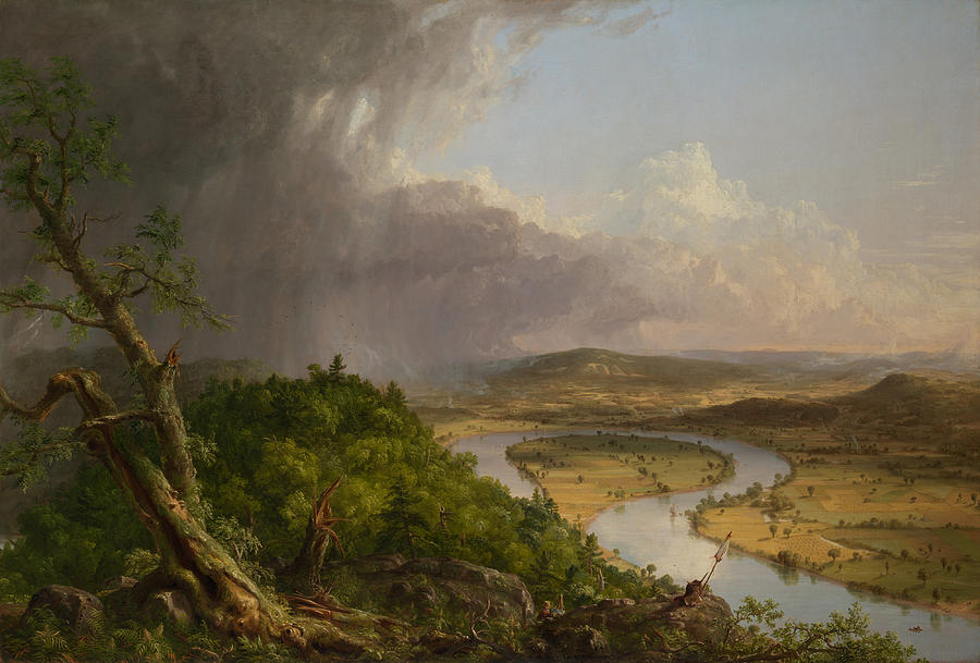View from Mount Holyoke - Northampton Massachusetts after a Thunderstorm - The Oxbow Painting by War Is Hell Store