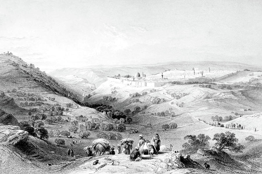 View from Mount of Olives in 1847 Photograph by Munir Alawi