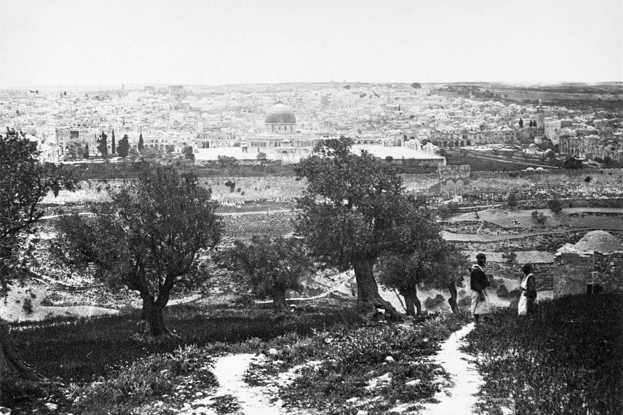 View from Mount of Olives in 1857 Photograph by Munir Alawi